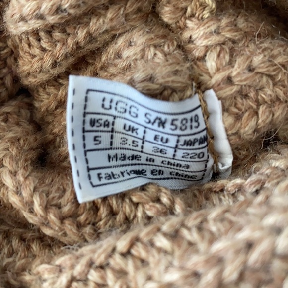 UGG Classic Cardy Tall Tan Knit Boots Size 5 - Picture 7 of 8